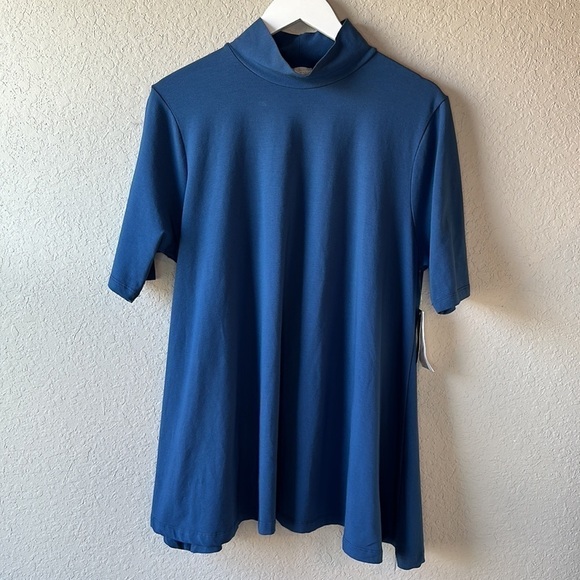 NWT Chico's SOFT CHIC Mock Neck Short Sleeve Tunic Size 3 - Picture 2 of 14